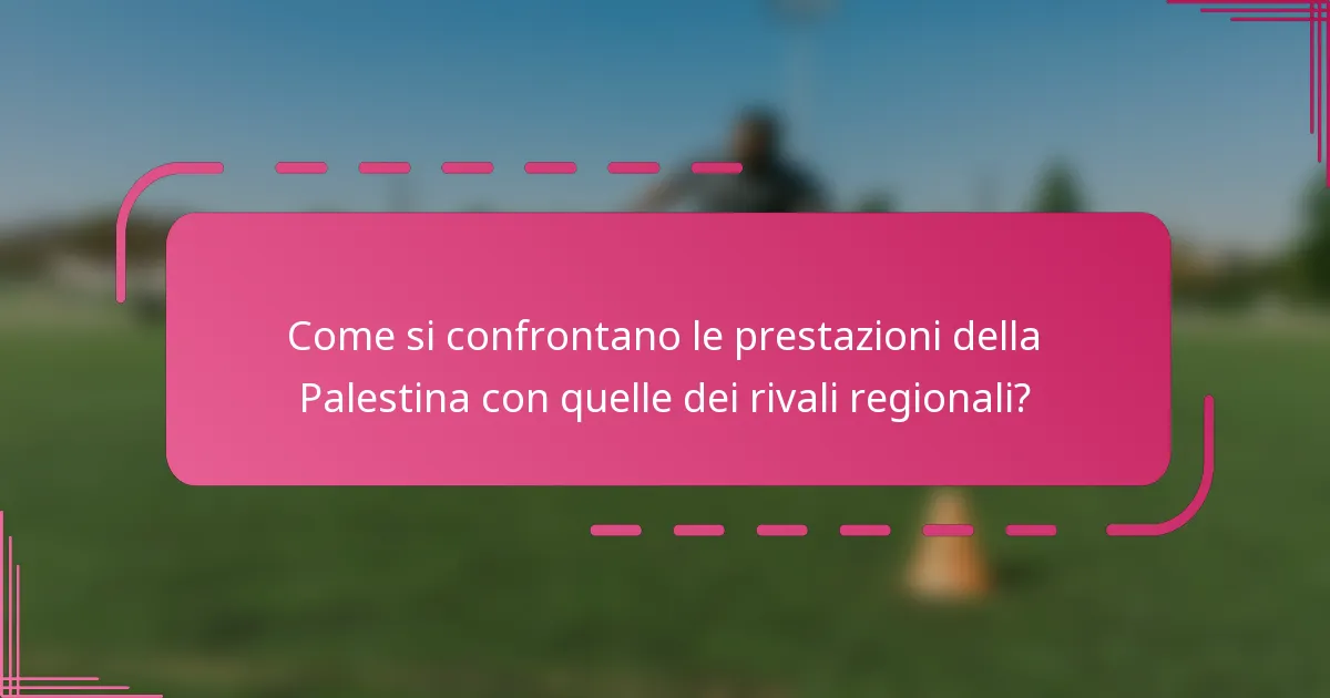 Come si confrontano le prestazioni della Palestina con quelle dei rivali regionali?