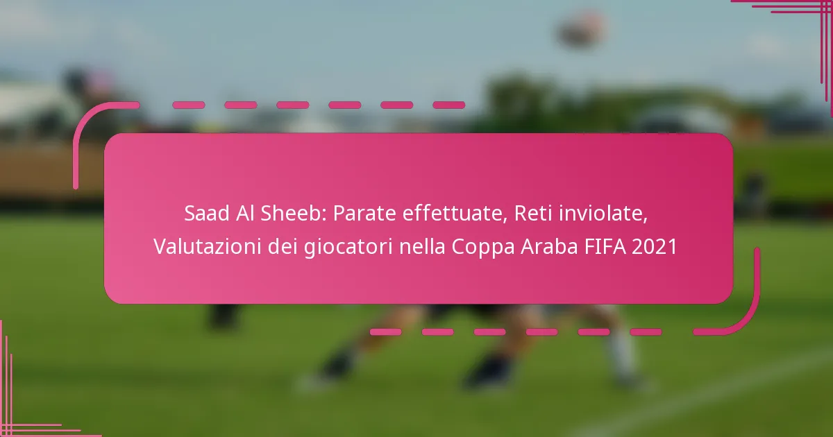 Saad Al Sheeb: Parate effettuate, Reti inviolate, Valutazioni dei giocatori nella Coppa Araba FIFA 2021
