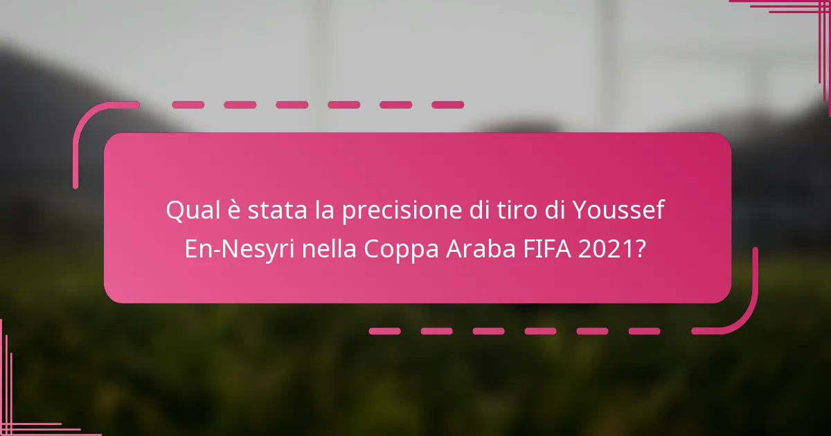Qual è stata la precisione di tiro di Youssef En-Nesyri nella Coppa Araba FIFA 2021?